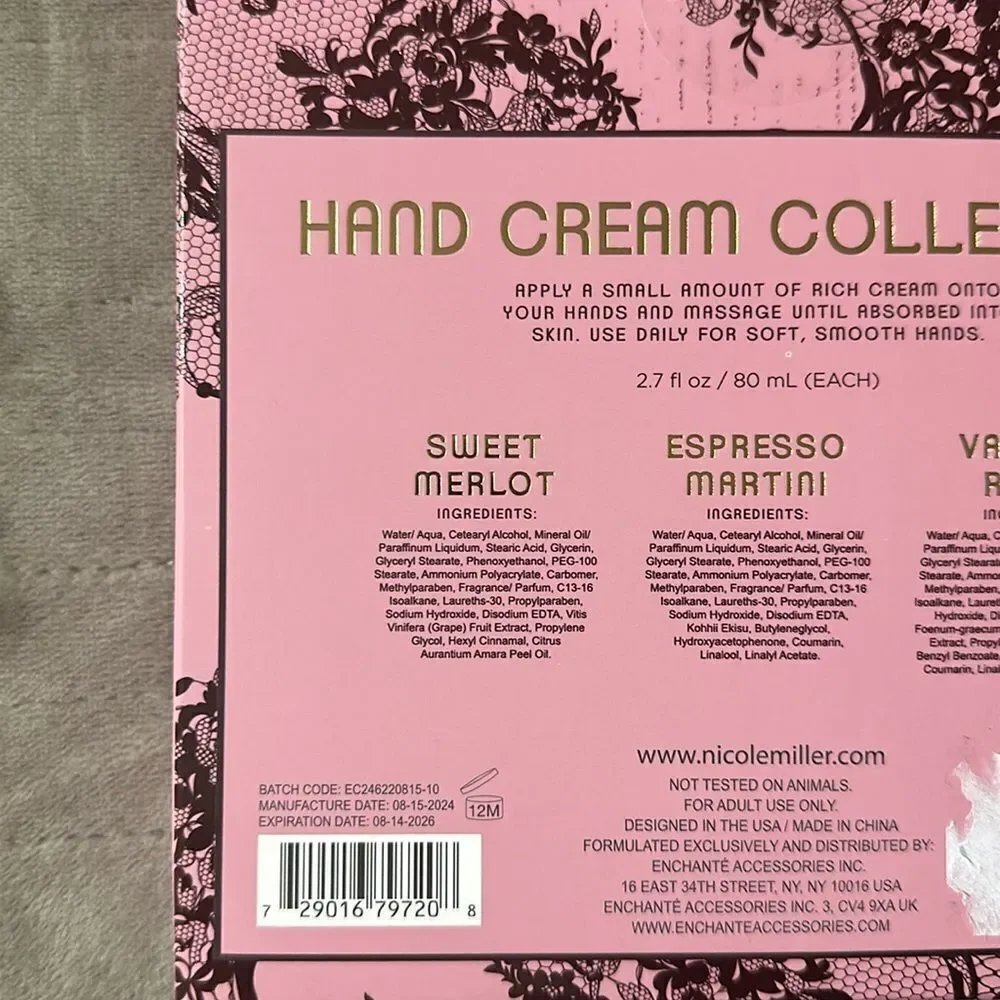 nicole miller 3 pc Pamper Hand Cream Collection Gift Pack for Her